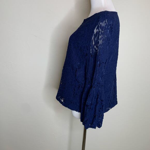 Lace Blue Laundry Puff Flounce Long Sleeve Sz Medium - Picture 3 of 9